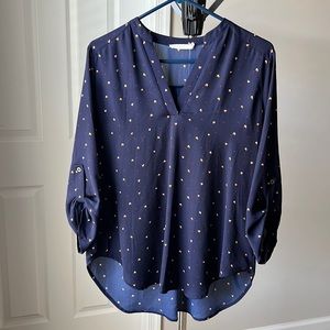 Lush Warren Split Neck Blouse